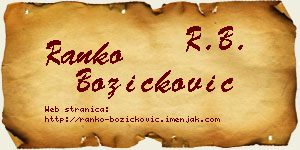 Ranko Božičković vizit kartica